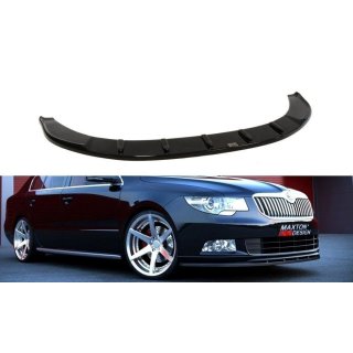 Front Ansatz passend für Skoda Superb Mk2 (Fur Sport Frontansatz) schwarz Hochglanz