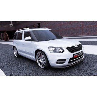 Front Ansatz passend für SKODA YETI CITY Facelift schwarz Hochglanz