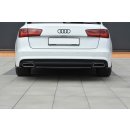 Mittlerer Diffusor Heck Ansatz passend für Audi A6 C7 Avant S-line Facelift schwarz Hochglanz