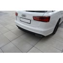 Mittlerer Diffusor Heck Ansatz passend für Audi A6 C7 Avant S-line Facelift schwarz Hochglanz