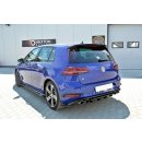 Mittlerer Diffusor Heck Ansatz passend für VW GOLF 7 R Facelift schwarz Hochglanz