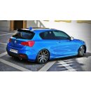 Heck Ansatz Flaps Diffusor passend für BMW 1er F20/F21 M-Power Facelift schwarz matt