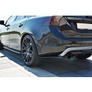 Heck Ansatz Flaps Diffusor passend für Volvo V60 Polestar Facelift schwarz Hochglanz