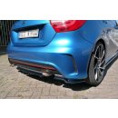 Heck Ansatz Flaps Diffusor passend für  Mercedes W176 AMG-LINE vor Facelift Carbon Look