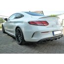 Heck Ansatz Flaps Diffusor passend für Mercedes C-Klasse C205 63 AMG Coupe Carbon Look