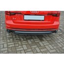 Mittlerer Diffusor Heck Ansatz passend für Audi A4 B9 S-Line Carbon Look