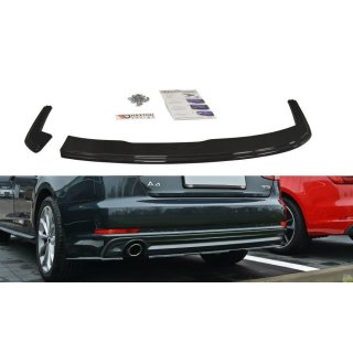 Heck Ansatz Flaps Diffusor passend für Audi A4 B9 S-Line schwarz Hochglanz