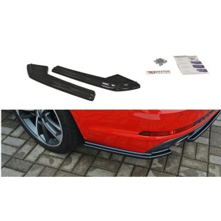 Heck Ansatz Flaps Diffusor passend für Audi A4 B9 S-Line schwarz Hochglanz