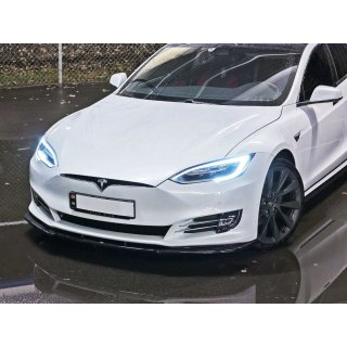 Front Ansatz V.1 passend für Tesla Model S Facelift schwarz Hochglanz