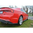 Heck Ansatz Flaps Diffusor passend für Audi A5 F5 S-Line schwarz Hochglanz