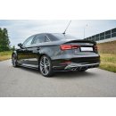 Heck Ansatz Flaps Diffusor passend für Audi S3 / A3 S-Line 8V FL Sedan schwarz Hochglanz