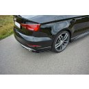 Heck Ansatz Flaps Diffusor passend für Audi S3 / A3 S-Line 8V FL Sedan schwarz Hochglanz