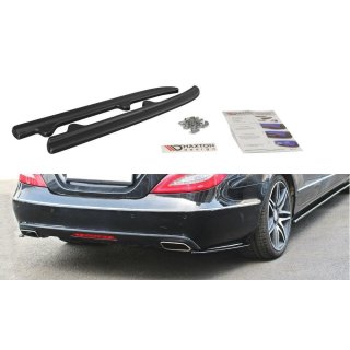 Heck Ansatz Flaps Diffusor passend für Mercedes CLS C218 Carbon Look