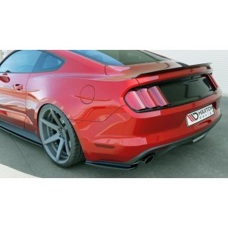 Heck Ansatz Flaps Diffusor passend für Ford Mustang Mk6 schwarz Hochglanz