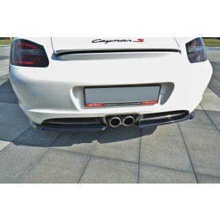 Heck Ansatz Flaps Diffusor passend für PORSCHE CAYMAN S 987C  schwarz matt