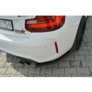 Heck Ansatz Flaps Diffusor passend für BMW M2 (F87) COUPÉ schwarz Hochglanz