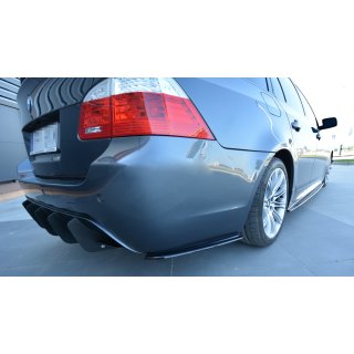 Heck Ansatz Flaps Diffusor passend für BMW 5er E60/E61 M Paket schwarz matt