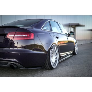 Heck Ansatz Flaps Diffusor passend für Audi A6 S-Line C6 / C6 FL Sedan / Avant Carbon Look