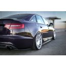 Heck Ansatz Flaps Diffusor passend für Audi A6 S-Line C6 / C6 FL Sedan / Avant schwarz Hochglanz