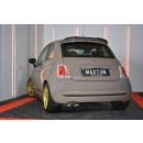 Heck Ansatz Flaps Diffusor passend für FIAT 500 HATCHBACK vor Facelift schwarz Hochglanz