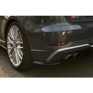 Heck Ansatz Flaps Diffusor passend für AUDI S3 8V FACELIFT schwarz Hochglanz