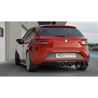 Diffusor Heck Ansatz V.2 passend für SEAT LEON MK3 CUPRA FACELIFT schwarz matt