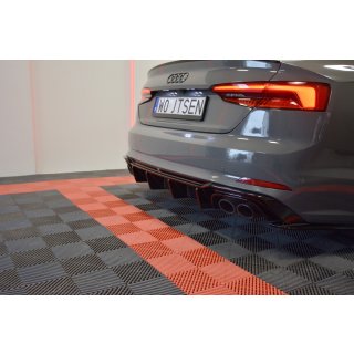 Diffusor Heck Ansatz passend für Audi S5 F5 Coupe / Sportback schwarz matt