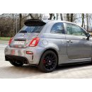 Heck Ansatz Flaps Diffusor passend für FIAT 500 ABARTH MK1 FACELIFT Carbon Look