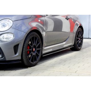 Seitenschweller Ansatz passend für FIAT 500 ABARTH MK1 FACELIFT schwarz matt