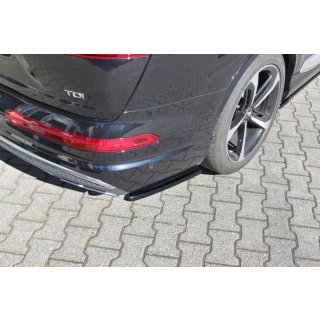 Heck Ansatz Flaps Diffusor passend für Audi SQ7 / Q7 S-Line Mk.2 schwarz Hochglanz