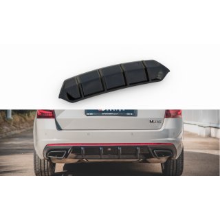 Diffusor Heck Ansatz V.1 passend für Skoda Octavia RS Mk3 / Mk3 FL Hatchback / Kombi Carbon Look