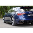 Heck Ansatz Flaps Diffusor passend für Audi RS4 B9 Avant schwarz matt