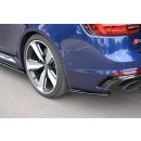 Heck Ansatz Flaps Diffusor passend für Audi RS4 B9 Avant schwarz Hochglanz