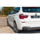 Heck Ansatz Flaps Diffusor passend für BMW X3 F25 M-Paket Facelift  schwarz Hochglanz