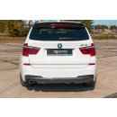 Heck Ansatz Flaps Diffusor passend für BMW X3 F25 M-Paket Facelift  schwarz Hochglanz