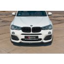 Front Ansatz passend für BMW X3 F25 M-Paket Facelift schwarz matt