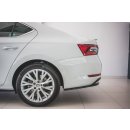 Heck Ansatz Flaps Diffusor passend für Skoda Superb Mk3 FL Hatchback / Kombi schwarz matt