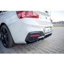 Heck Ansatz Flaps Diffusor passend für BMW 1er F20 Facelift M-power schwarz matt