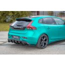 Heck Ansatz Flaps Diffusor passend für Volvo V40 R-design schwarz matt