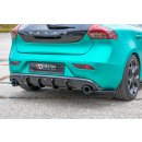 Heck Ansatz Flaps Diffusor passend für Volvo V40 R-design schwarz matt