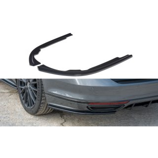 Heck Ansatz Flaps Diffusor passend für Volkswagen Passat R-Line B8 schwarz matt