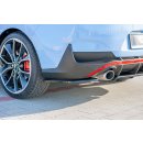 Heck Ansatz Flaps Diffusor passend für Hyundai I30 N Mk3 Fastback  schwarz matt