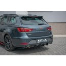 Heck Ansatz Flaps Diffusor passend für Seat Leon Mk3 Cupra ST Facelift schwarz matt