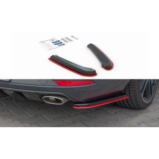 Heck Ansatz Flaps Diffusor passend für V.2 Seat Leon Mk3 Cupra ST Facelift schwarz matt