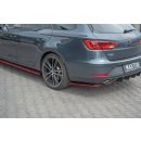 Heck Ansatz Flaps Diffusor passend für V.2 Seat Leon Mk3 Cupra ST Facelift schwarz matt