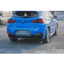 Heck Ansatz Flaps Diffusor passend für BMW X2 F39 M-Paket schwarz Hochglanz