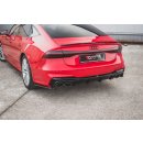 Heck Ansatz Flaps Diffusor passend für Audi A7 C8 S-Line Carbon Look