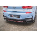 Mittlerer Diffusor Heck Ansatz passend für (mit einem vertikalem balken) Hyundai I30 N Mk3 Hatchback schwarz Hochglanz