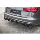 Diffusor Heck Ansatz passend für Audi S6 / A6 S-Line C7 FL schwarz Hochglanz