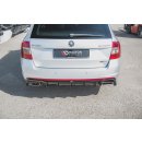 Heck Ansatz Flaps Diffusor V.2 passend für Skoda Octavia RS Mk3/Mk3 FL Hatchback/Kombi  Carbon Look